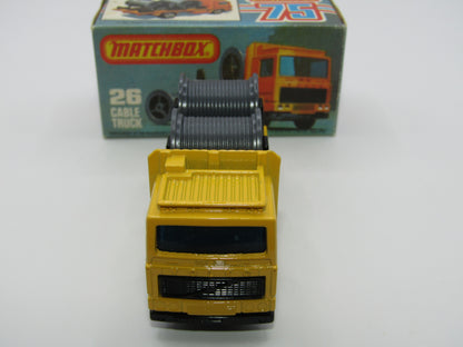 Matchbox Superfast No 26E Volvo Cable Truck YELLOW Body