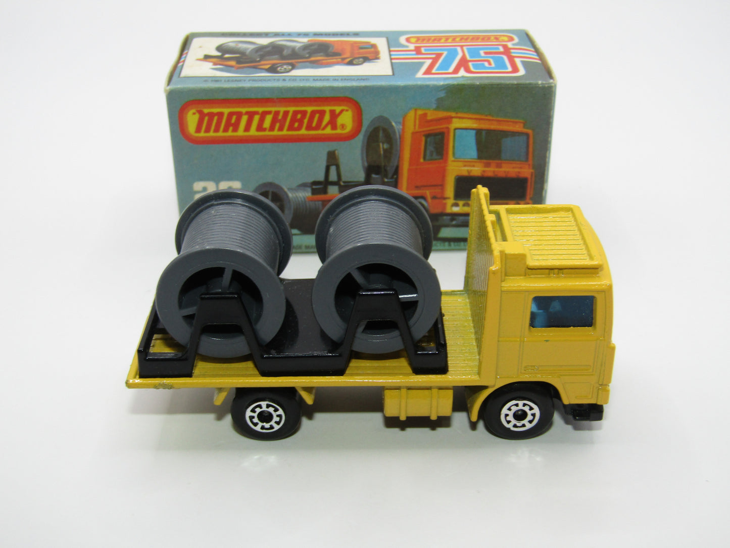 Matchbox Superfast No 26E Volvo Cable Truck YELLOW Body