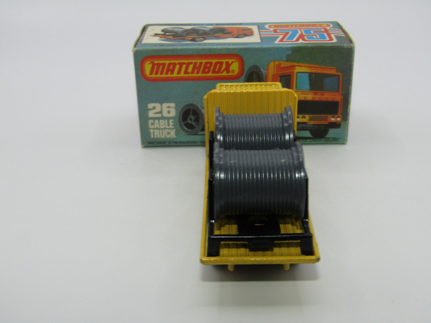 Matchbox Superfast No 26E Volvo Cable Truck YELLOW Body