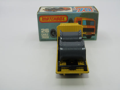 Matchbox Superfast No 26E Volvo Cable Truck YELLOW Body