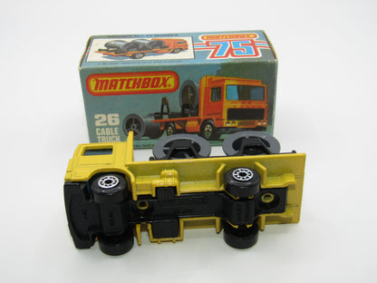 Matchbox Superfast No 26E Volvo Cable Truck YELLOW Body