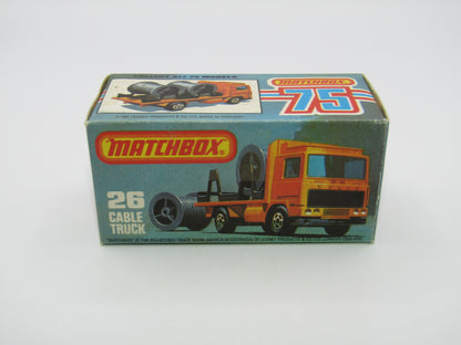 Matchbox Superfast No 26E Volvo Cable Truck YELLOW Body