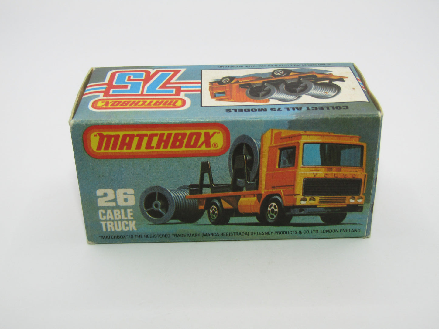 Matchbox Superfast No 26E Volvo Cable Truck YELLOW Body