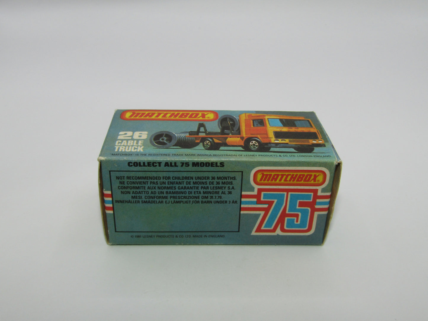 Matchbox Superfast No 26E Volvo Cable Truck YELLOW Body