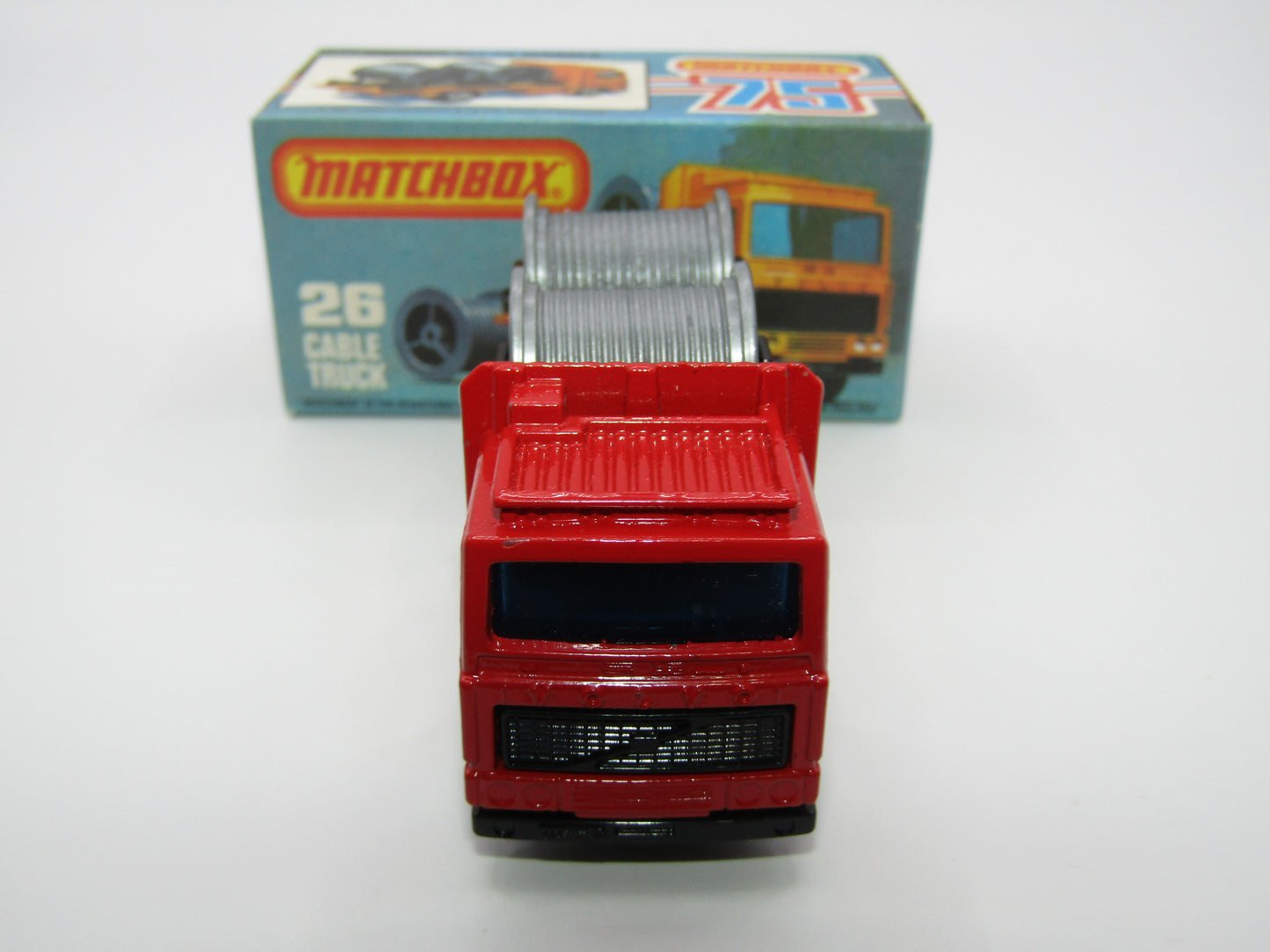 Matchbox Superfast No 26E Volvo Cable Truck RED Body
