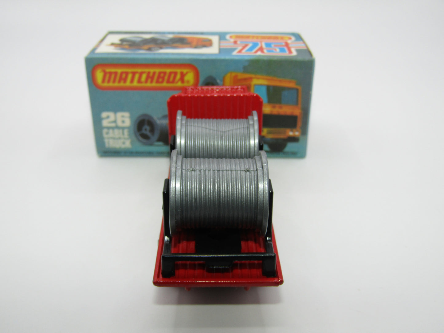Matchbox Superfast No 26E Volvo Cable Truck RED Body