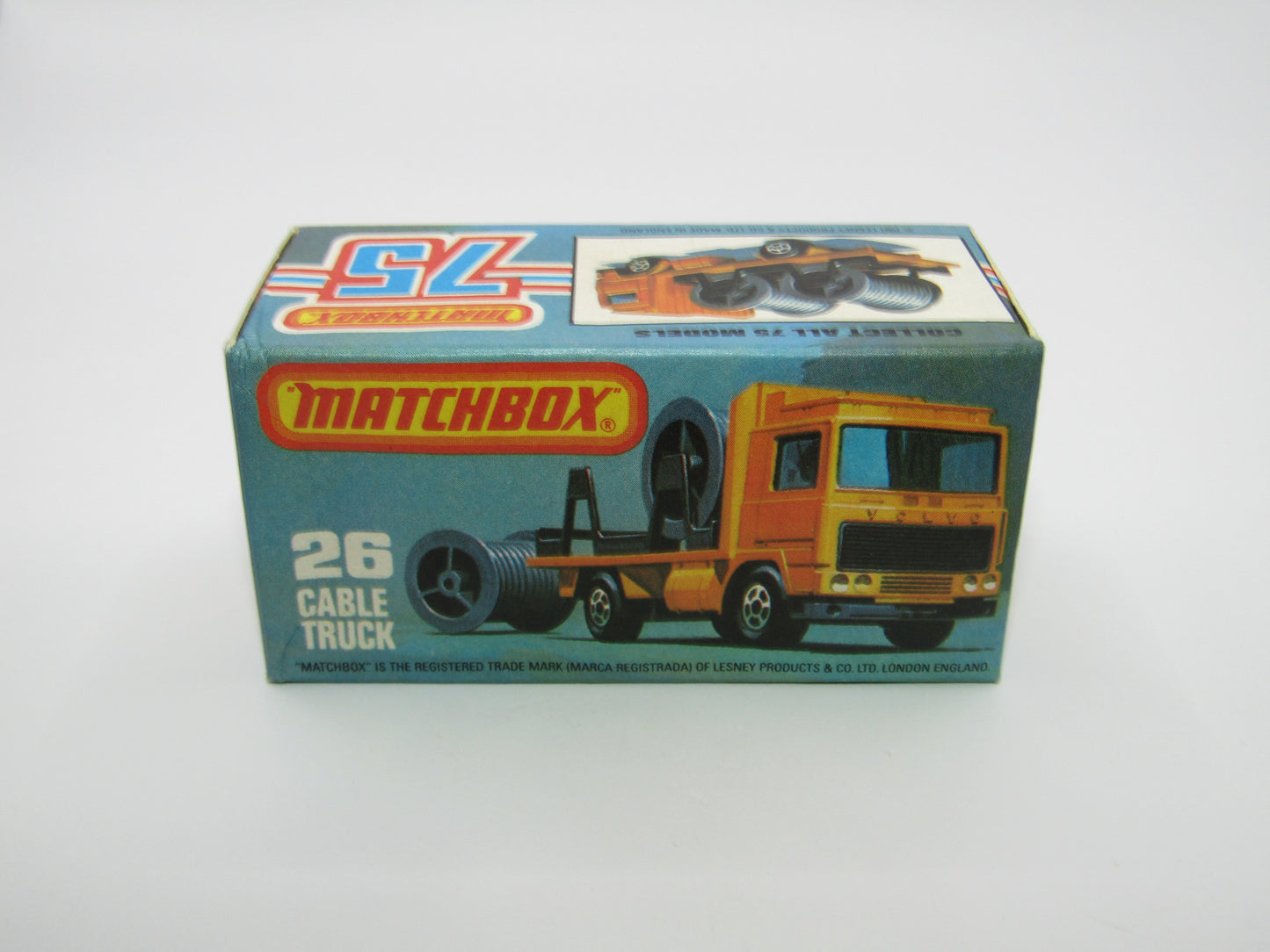 Matchbox Superfast No 26E Volvo Cable Truck RED Body