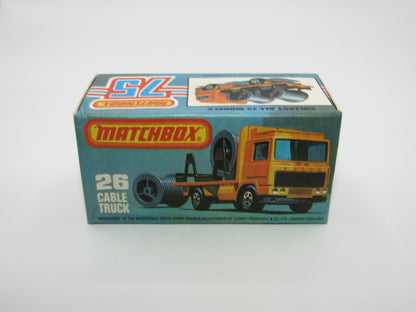Matchbox Superfast No 26E Volvo Cable Truck RED Body