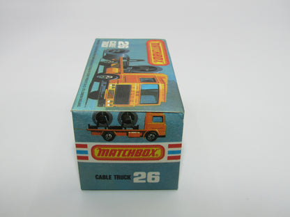 Matchbox Superfast No 26E Volvo Cable Truck RED Body