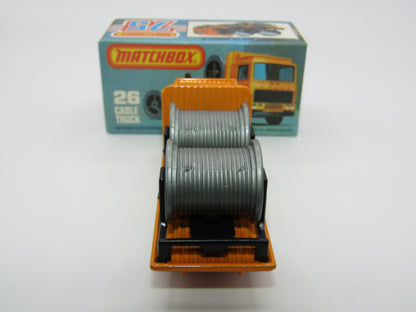 Matchbox Superfast No 26E Volvo Cable Truck RED Base MALTEESE CROSS Wheels