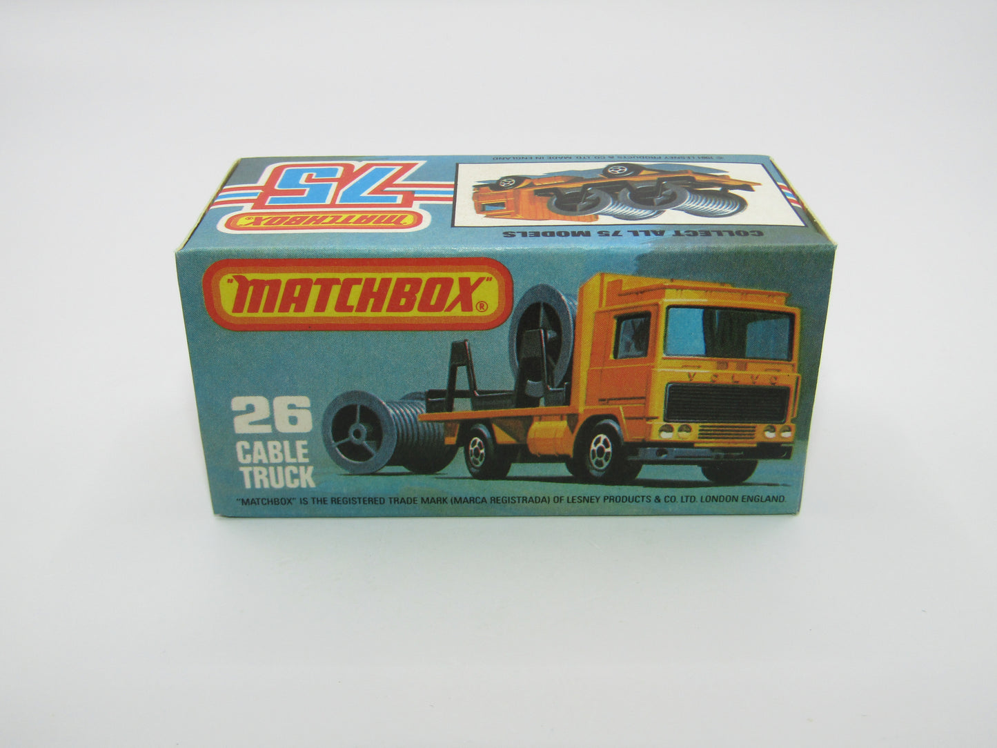 Matchbox Superfast No 26E Volvo Cable Truck RED Base MALTEESE CROSS Wheels