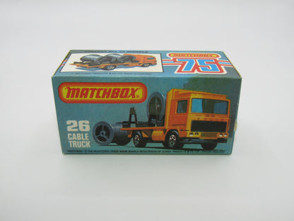 Matchbox Superfast No 26E Volvo Cable Truck RED Base MALTEESE CROSS Wheels