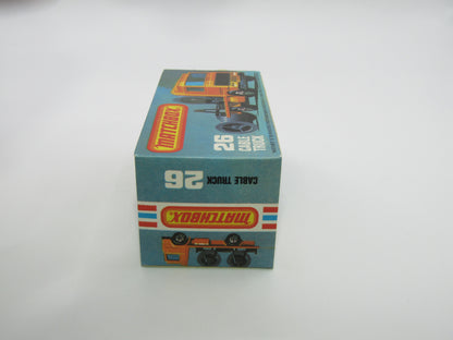 Matchbox Superfast No 26E Volvo Cable Truck RED Base MALTEESE CROSS Wheels