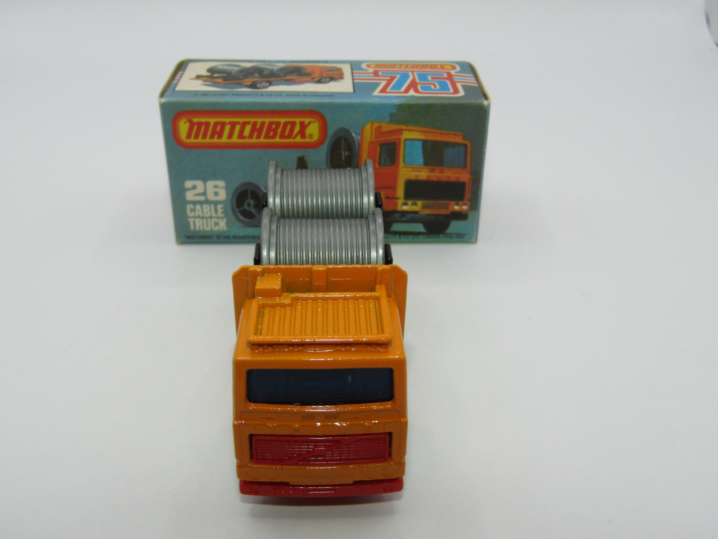 Matchbox Superfast No 26E Volvo Cable Truck RED Base 5 ARCH Wheels