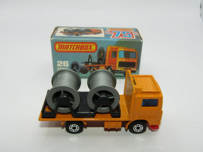 Matchbox Superfast No 26E Volvo Cable Truck RED Base 5 ARCH Wheels