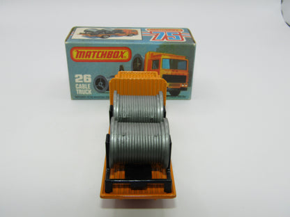 Matchbox Superfast No 26E Volvo Cable Truck RED Base 5 ARCH Wheels