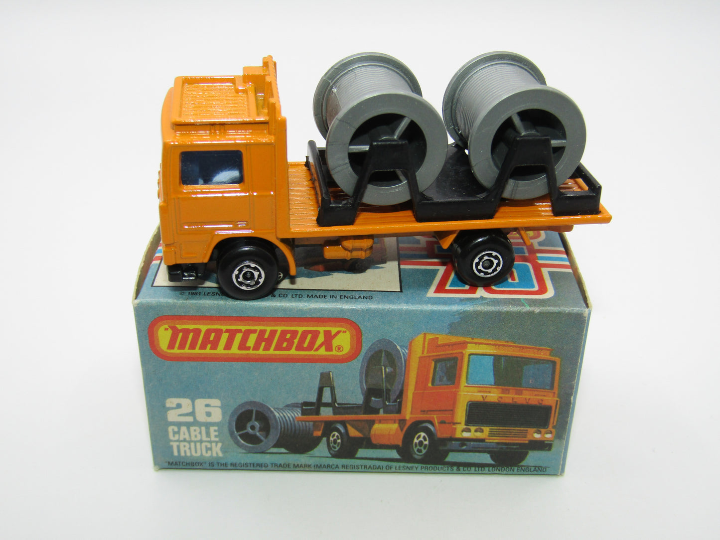 Matchbox Superfast No 26E Volvo Cable Truck MALTESE CROSS Wheels