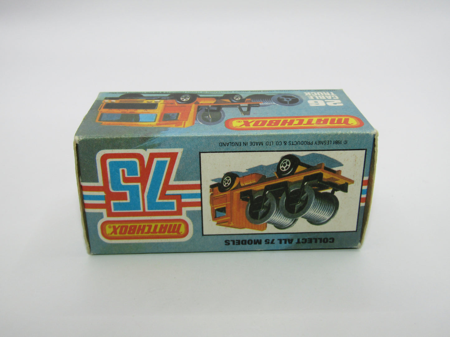 Matchbox Superfast No 26E Volvo Cable Truck 5 SPOKE Wheels Black Base