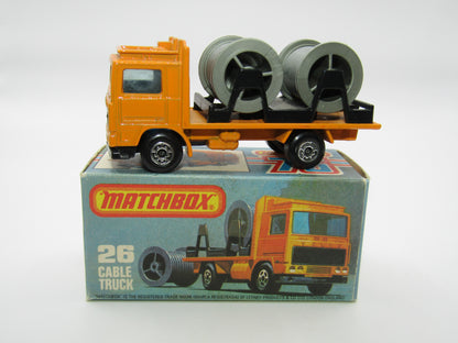Matchbox Superfast No 26E Volvo Cable Truck VERY PALE Blue/Smoke Windows