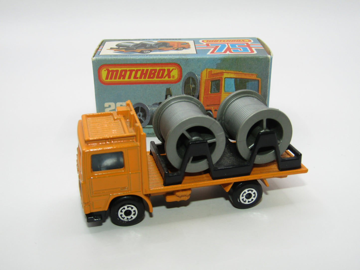 Matchbox Superfast No 26E Volvo Cable Truck VERY PALE Blue/Smoke Windows