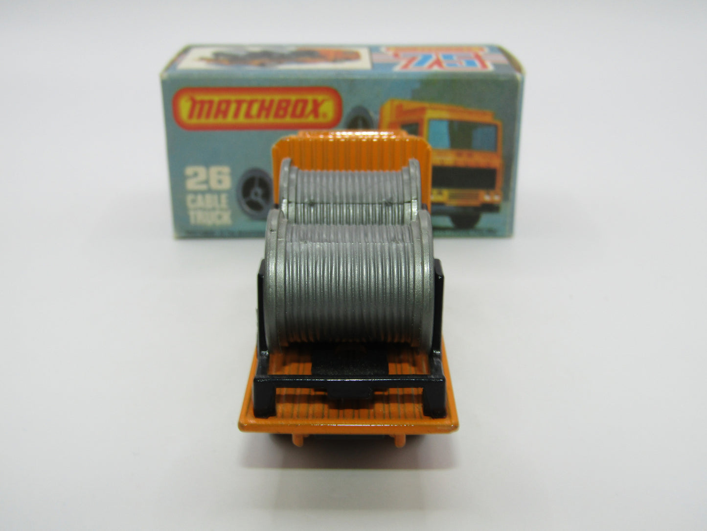 Matchbox Superfast No 26E Volvo Cable Truck VERY PALE Blue/Smoke Windows