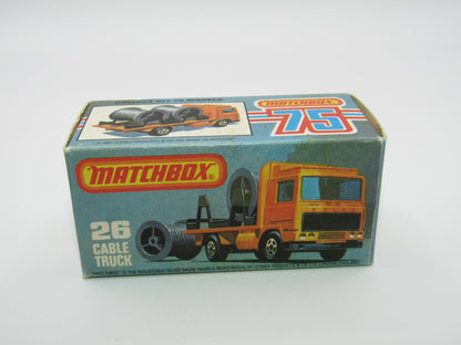 Matchbox Superfast No 26E Volvo Cable Truck VERY PALE Blue/Smoke Windows
