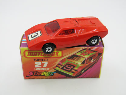 Matchbox Superfast No 27B Lamborghini Countach RED "3" RED Windows