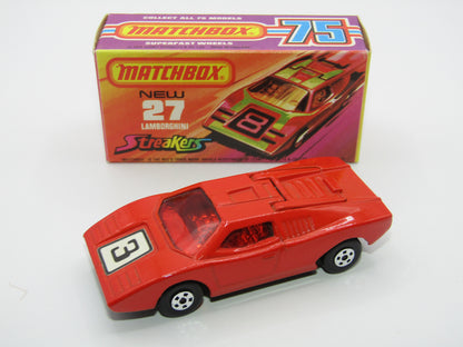 Matchbox Superfast No 27B Lamborghini Countach RED "3" RED Windows