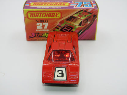 Matchbox Superfast No 27B Lamborghini Countach RED "3" RED Windows
