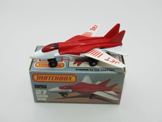 Matchbox Superfast No 27C Swing Wing RED Jet Set Tampo, Red Windows