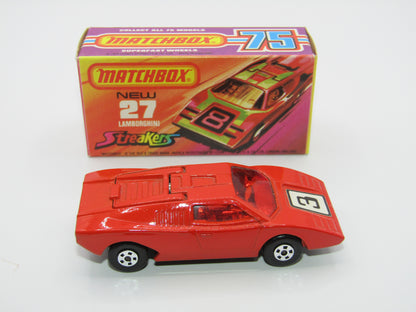 Matchbox Superfast No 27B Lamborghini Countach RED "3" RED Windows
