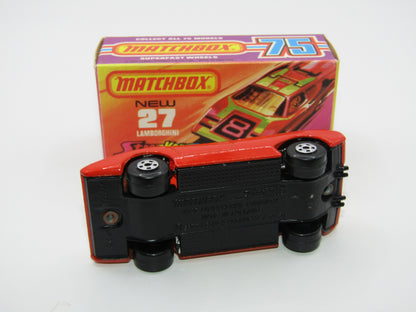 Matchbox Superfast No 27B Lamborghini Countach RED "3" RED Windows