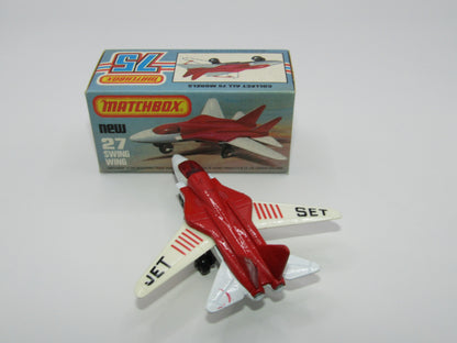 Matchbox Superfast No 27C Swing Wing Black & Red Jet Set Tampo, Red Windows
