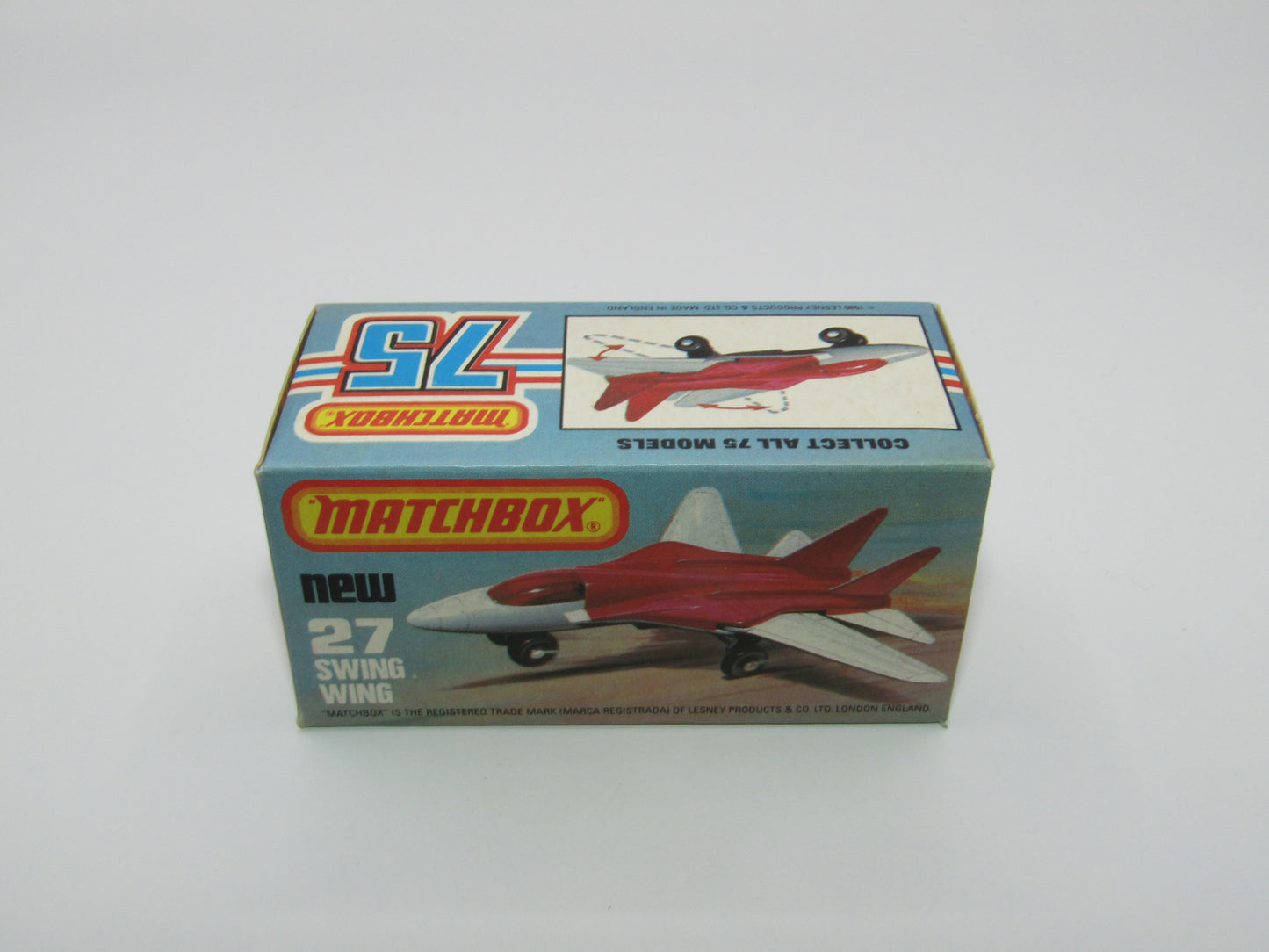 Matchbox Superfast No 27C Swing Wing Black & Red Jet Set Tampo, Red Windows