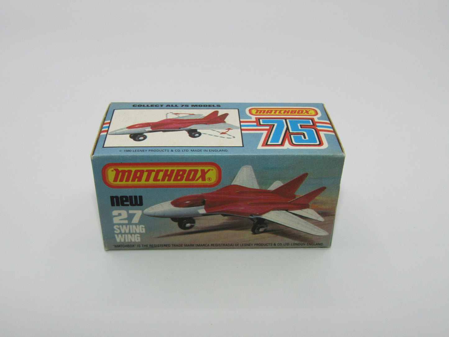 Matchbox Superfast No 27C Swing Wing Black & Red Jet Set Tampo, Red Windows