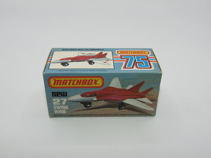 Matchbox Superfast No 27C Swing Wing Black & Red Jet Set Tampo, Red Windows