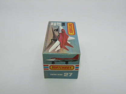 Matchbox Superfast No 27C Swing Wing Black & Red Jet Set Tampo, Red Windows