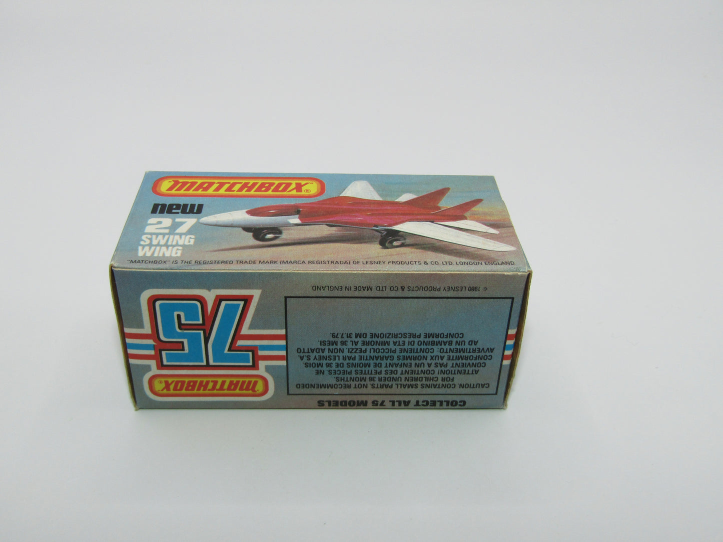 Matchbox Superfast No 27C Swing Wing Black & Red Jet Set Tampo, Red Windows