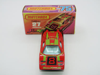Matchbox Superfast No 27B Lamborghini Countach DARK RED WHITE Interior