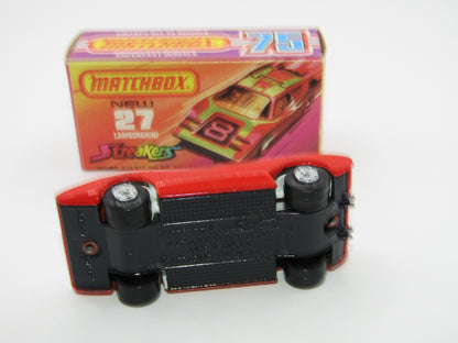 Matchbox Superfast No 27B Lamborghini Countach DARK RED WHITE Interior