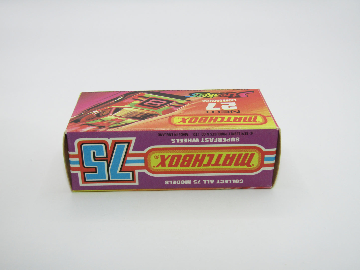 Matchbox Superfast No 27B Lamborghini Countach DARK RED WHITE Interior