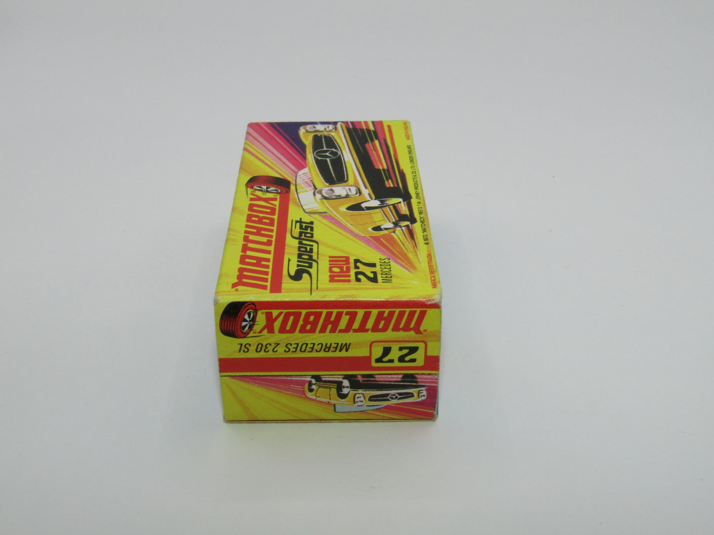 Matchbox Superfast No 27A Mercedes 230SL Yellow, Narrow Wheels, HIGH WHEEL ARCHES