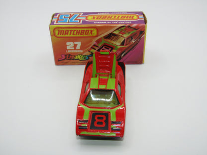Matchbox Superfast No 27B Lamborghini Countach DARK RED YELLOW Interior