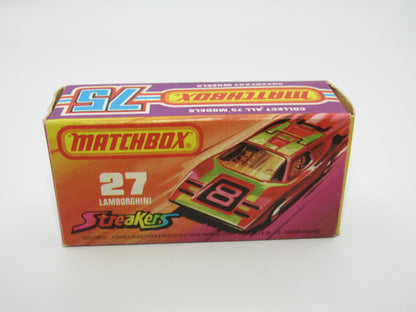 Matchbox Superfast No 27B Lamborghini Countach DARK RED YELLOW Interior