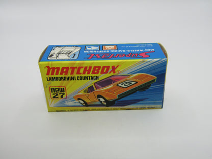 Matchbox Superfast No 27B Lamborghini Countach Dark Yellow Black base