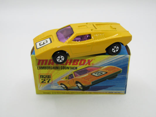 Matchbox Superfast No 27B Lamborghini Countach PURPLE Windows UNPAINTED Base