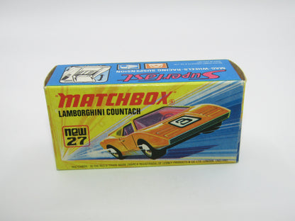 Matchbox Superfast No 27B Lamborghini Countach PURPLE Windows UNPAINTED Base
