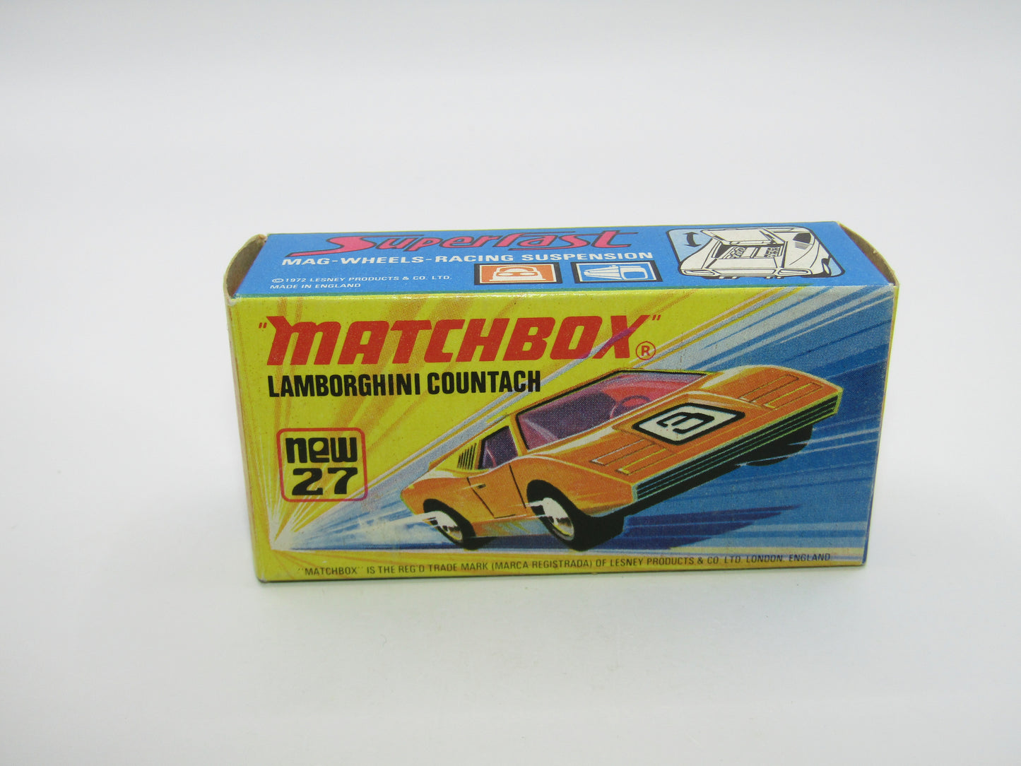 Matchbox Superfast No 27B Lamborghini Countach PURPLE Windows UNPAINTED Base