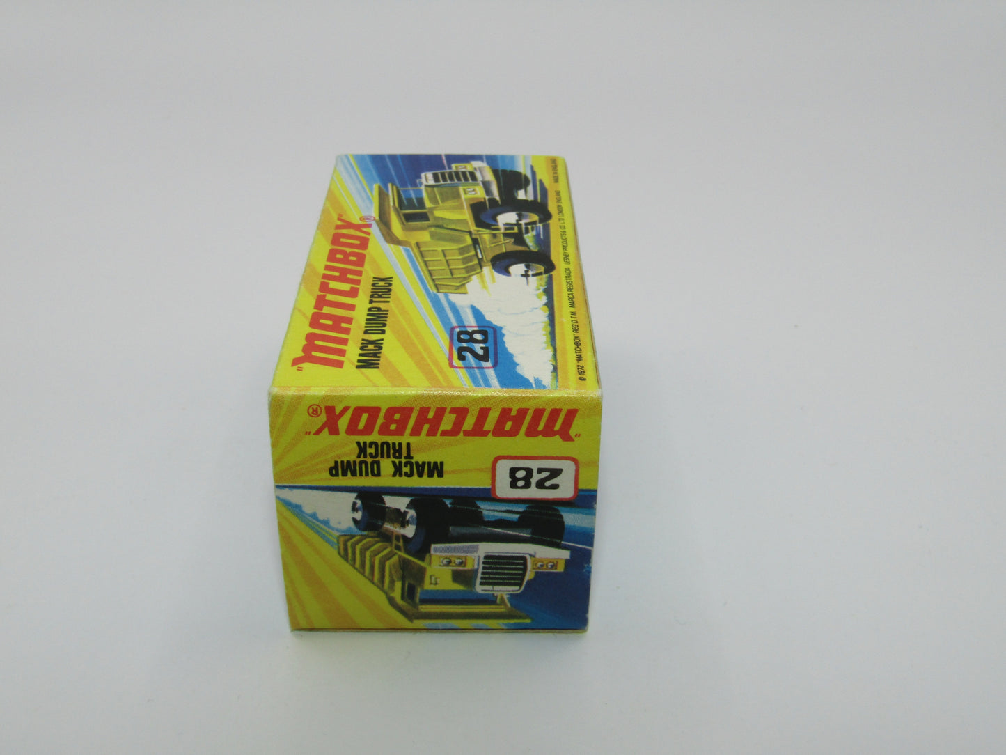 Matchbox Superfast No 28A Mack Dump Truck OLIVE DRAB with "i" Box