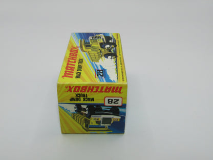 Matchbox Superfast No 28A Mack Dump Truck OLIVE DRAB with "i" Box